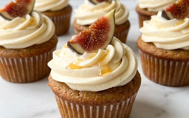 Fig Cupcakes with Honey Cream Cheese Frosting