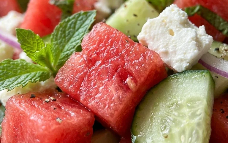 Watermelon Salad with Cucumber and Feta