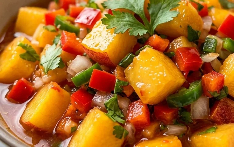 Sweet & Spicy Peach Salsa Canning Recipe
