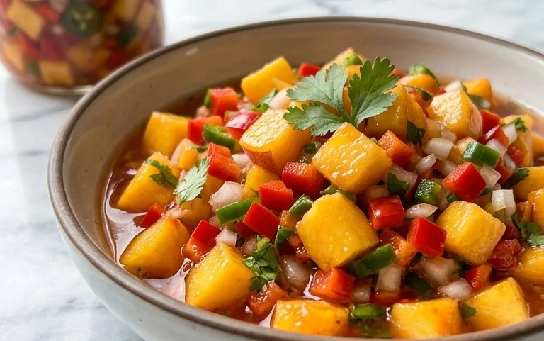 Sweet & Spicy Peach Salsa Canning Recipe