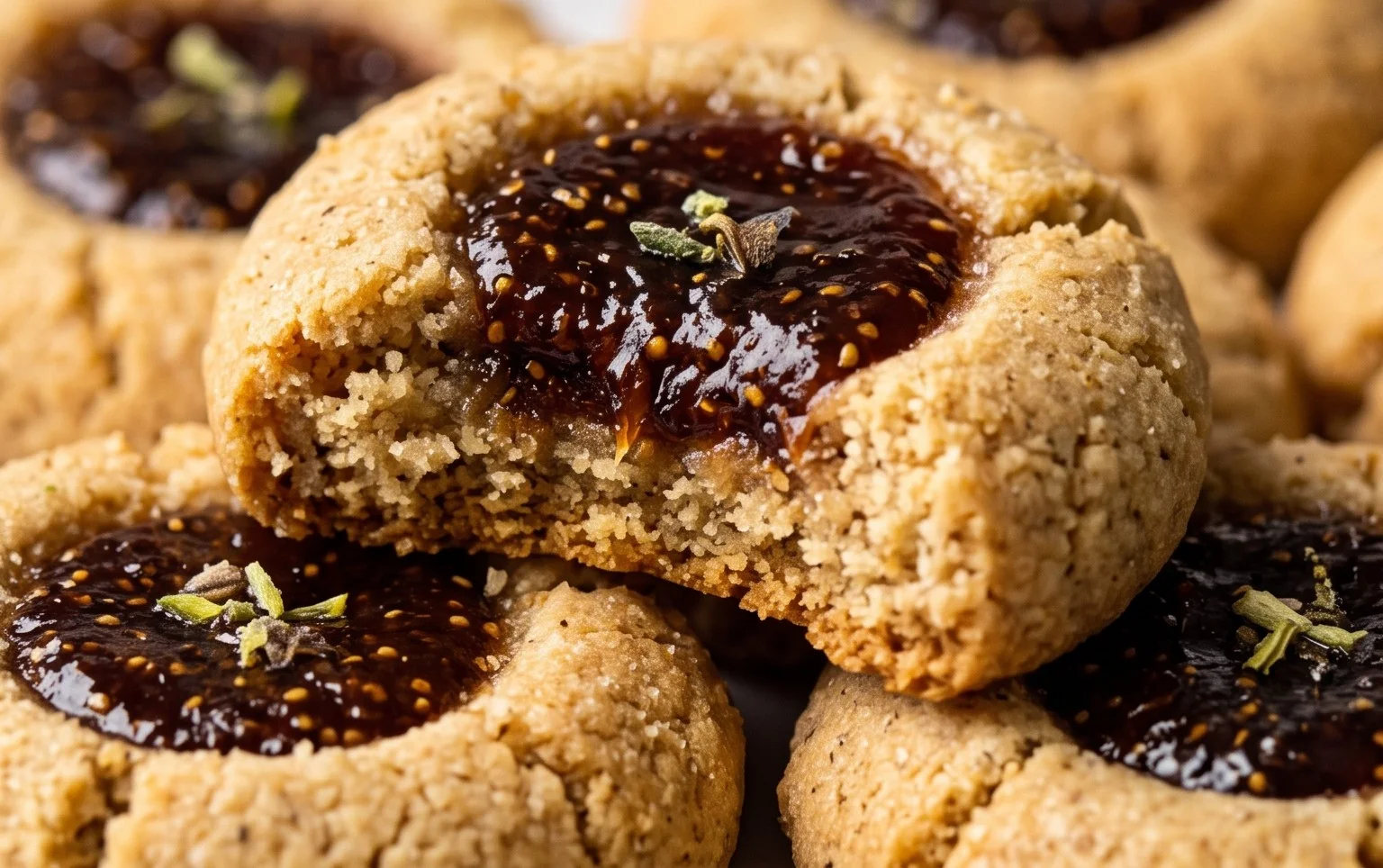 Cardamom Fig Thumbprint Cookies