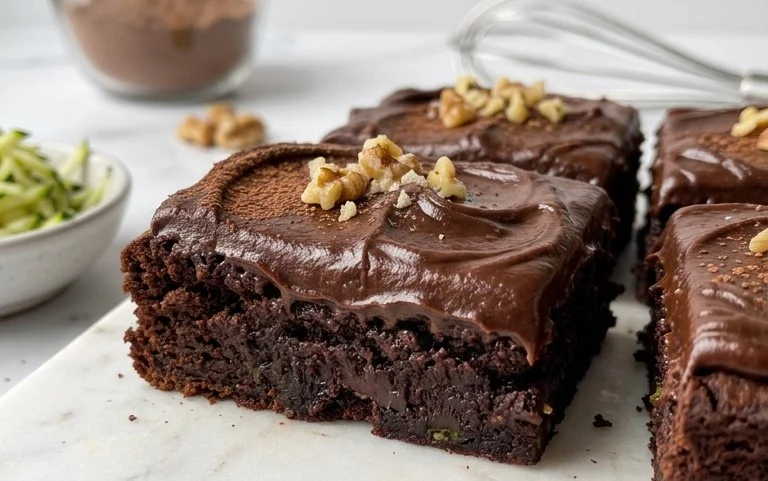 Zucchini Brownies with 1 minute Frosting!