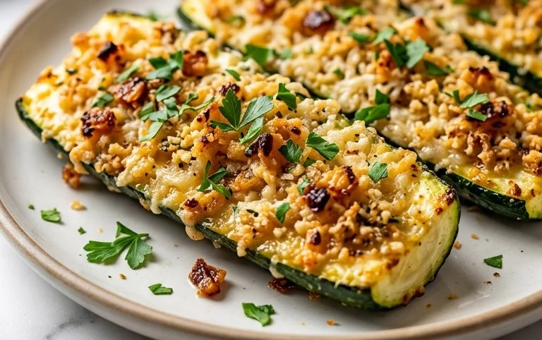 Irresistibly Crunchy Garlic Parmesan Roasted Zucchini