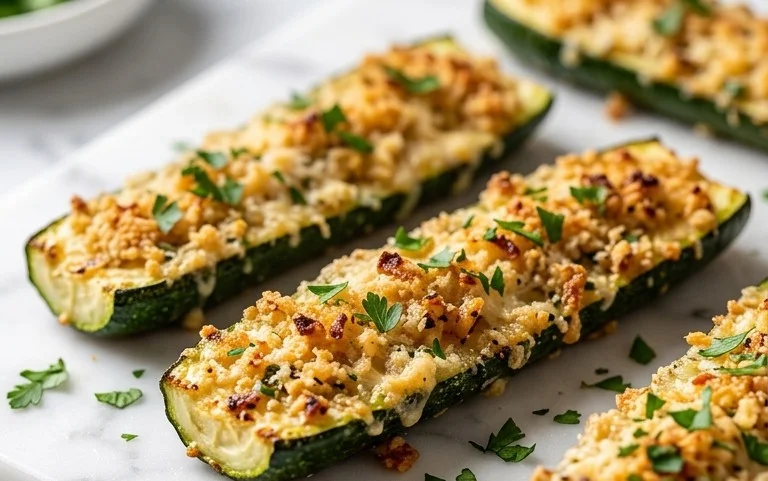 Irresistibly Crunchy Garlic Parmesan Roasted Zucchini