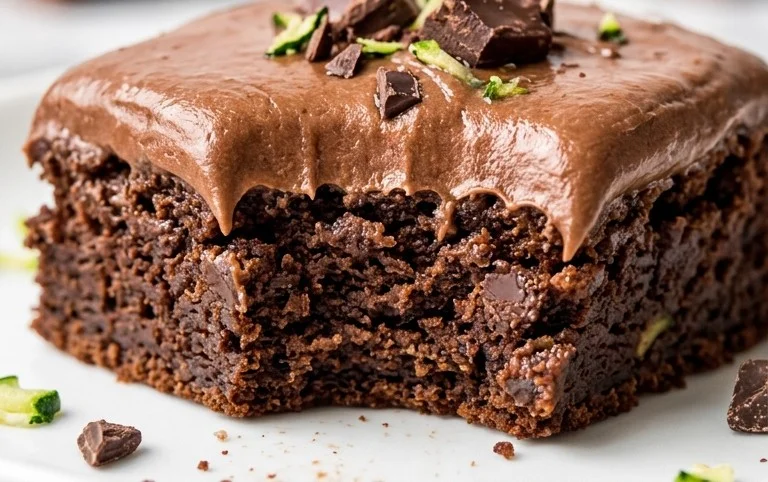Zucchini Brownies with 1 minute Frosting!