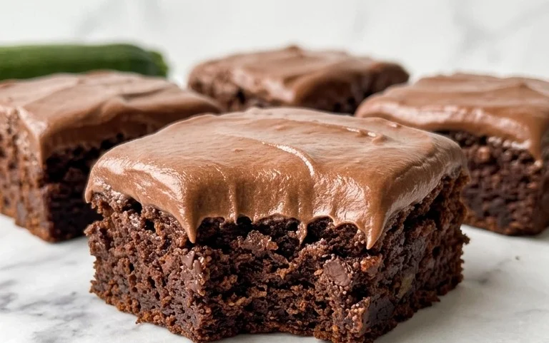 Zucchini Brownies with 1 minute Frosting!